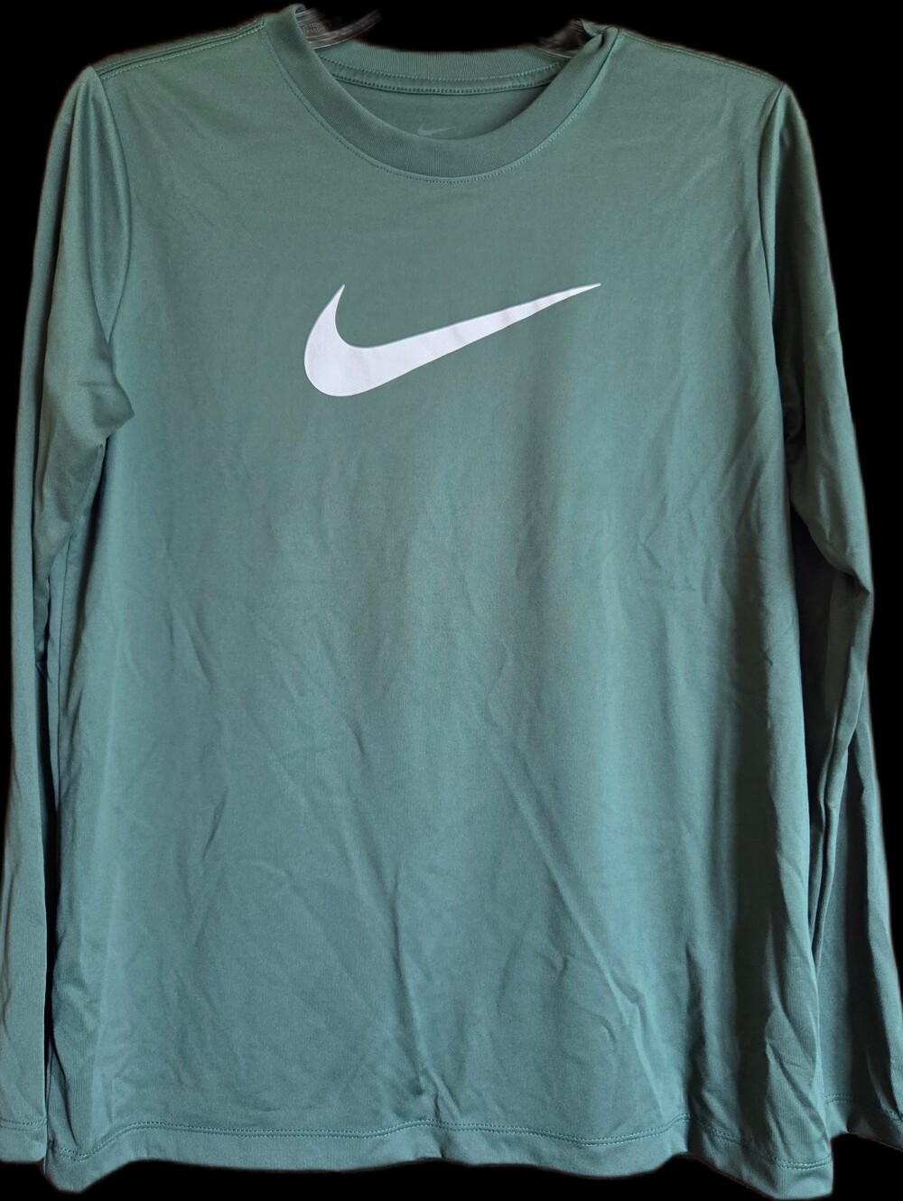Kids Nike Long Sleeve Green Shirt with White Swoosh - NWT!